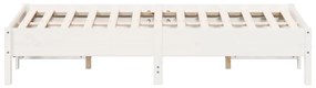 Cama sem colchão 135x190 cm madeira de pinho maciça branco