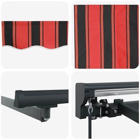 Toldo Retrátil Manual Laranja e Marrom 500x300 cm