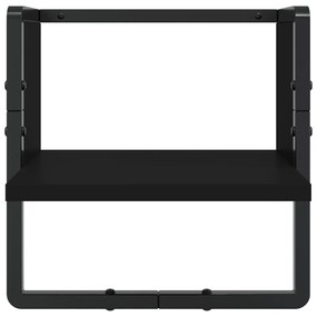 4 pcs prateleiras de parede derivados de madeira preto