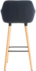Banco de bar Grant em tecido e com estrutura de Cor Natural 55 x 99 x 46 cm Preto