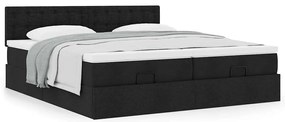 63 / 5,000vidaXL Estrutura de cama otomana com colchões tecido preto