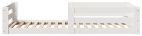 Cama sem colchão 75x190 cm madeira de pinho maciça branco