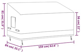 Capa para sofá de 3 lugares 159x84x56/81 cm 600D oxford bege