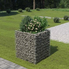 Canteiro elevado/cesto gabião 90x90x100 cm aço galvanizado