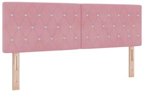 Cama Box Spring Rosa com Colchão 160x200 cm de Veludo