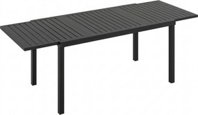 Outsunny Mesa de jardim extensível para 6-8 pessoas, alumínio com tampo em ripas, preto. | Aosom Portugal