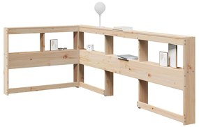 Estante cabeceira forma de L 90 cm madeira de pinho maciça
