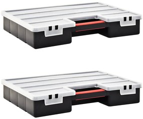 Caixas com divisórias ajustáveis 2 pcs 460x325x80 mm plástico