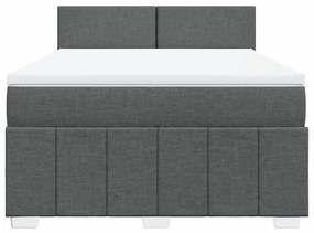 Cama com molas/colchão 140x200 cm tecido cinzento-escuro