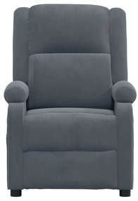 Poltrona de massagens veludo cinza-escuro