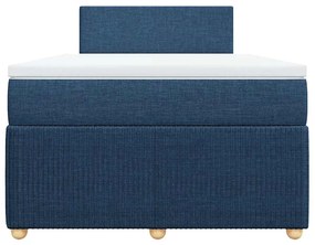 Cama boxspring com colchão 120x190 cm tecido azul
