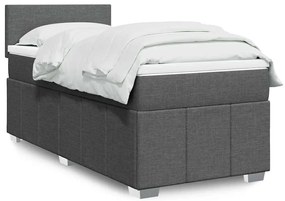 Cama com molas/colchão 80x200 cm tecido cinzento-escuro
