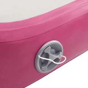 Colchão de ginástica insuflável c/ bomba 200x200x10 cm PVC rosa