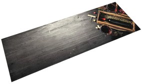 Tapete de cozinha lavável 45x150 cm veludo padrão garrafa vinho