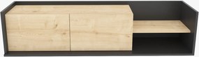Móvel TV Krog – Cinza Antracite e Carvalho – 160 cm x 35 cm x 36,8 cm