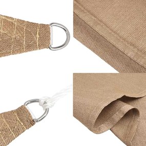 Para-sol estilo vela 160 g/m² 5x7 m PEAD castanho-acinzentado