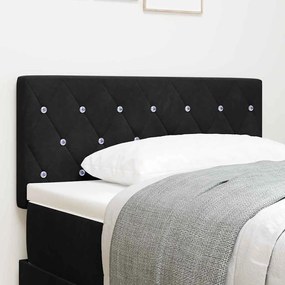 vidaXL Cabeceira Estofada em Veludo Preto com Botão de Cristal - 90 cm