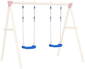 Assentos de baloiço com cordas 2 pcs 37x15 cm polietileno azul