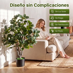 Árvore de Coral Artificial com Vaso, 15 x 13 x 80 cm, Folhas Densas e Brilhantes, Verde
