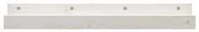 Prateleiras de parede 2 pcs 80x12x9 cm pinho maciço branco