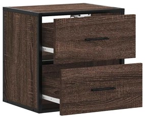 Mesa de cabeceira de parede 40x31x39,5 cm carvalho castanho