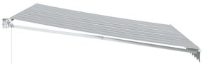 Toldo retrátil 4x3 m tecido e alumínio antracite e branco