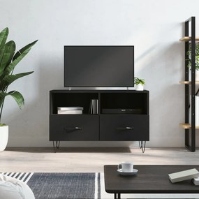 vidaXL Móvel p/ TV 80x36x50 cm derivados de madeira preto