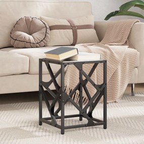 vidaXL Mesa de centro com topo em vidro preto 30x30x41 cm aço