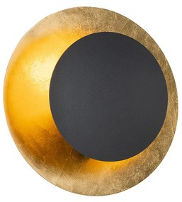 Candeeiro de parede Art Deco preto com dourado - Emilienne Art Deco