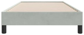 Estrutura de cama sem colchão 100x220 cm veludo cinzento-claro