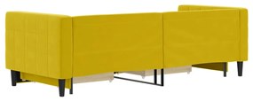 Sofá-cama com gavetão e gavetas 80x200 cm veludo amarelo