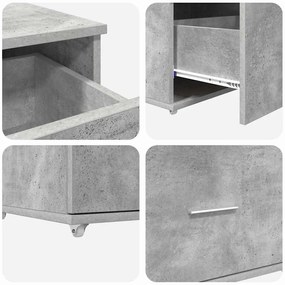 Gabinete de Gavetas Cinza Concreto Concreto Médio Portas