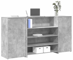 vidaXL Balcão de recepção 200x50x103,5 cm madeira cinza cimento