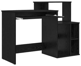 Mesa com Armazenamento Carvalho Preto 120,5x44x88,5 cm Madeira de Enge