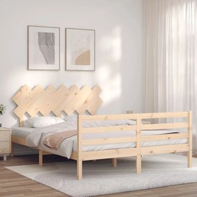 3195291 vidaXL Estrutura de cama King Size com cabeceira madeira maciça
