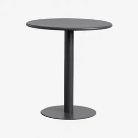 Mesa De Cozinha Redonda Ø70 Cm Em Ferro Mizzi Cinza Grafito - Sklum
