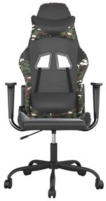 Cadeira gaming couro artificial preto e camuflado