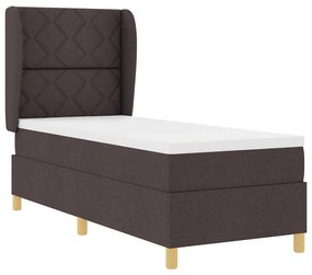 Cama Box Spring com Colchão vidaXL Marrom Escuro 80x200 cm Tecido