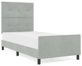 Cama de Veludo Cinza Claro vidaXL 80x200 cm
