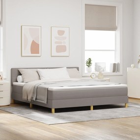 vidaXL Cama Box Spring com Colchão Taupe 180x200 cm Tecido