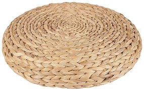 Almofada de chão em fibra de jacinto de água cor natural  40 x 10 cm WAHOO Beliani