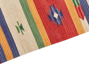 Tapete Kilim em algodão multicolor 80 x 300 cm ALAPARS Beliani