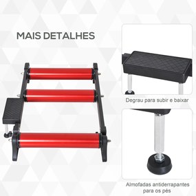 HOMCOM Rolo de Ciclismo Ajustável Rolo de Treino para Bicicleta Universal Interno 93-145x54x14,5cm Liga de Alumínio