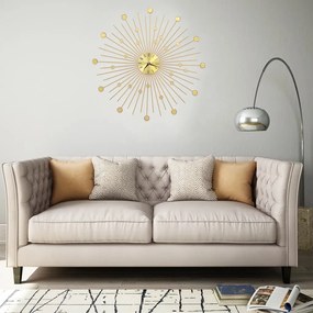 283862 vidaXL Relógio de parede metal 70 cm dourado