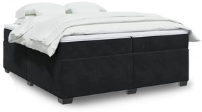 vidaXL Cama com molas/colchão 200x200 cm veludo preto