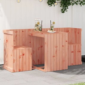 vidaXL Conj. de varanda 2 lugares madeira de douglas maciça