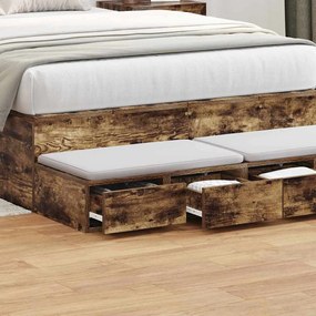 Gavetas de Cama vidaXL Carvalho Fumado 120x36,5x16,5 cm Madeira Engenh