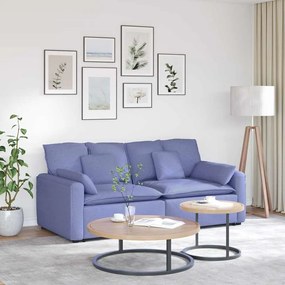 vidaXL Sofá modular com almofadas azul ganga