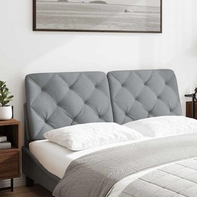 Almofadão de cabeceira 140 cm tecido cinzento-claro
