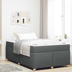vidaXL Estrutura da Cama com colchão Cinza Escuro 120 x 190 cm tecido